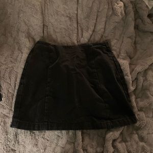 Black denim skirt
